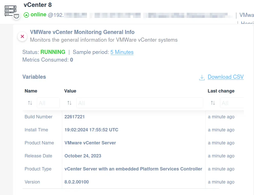 VMware Virtual Machine vCenter General Info